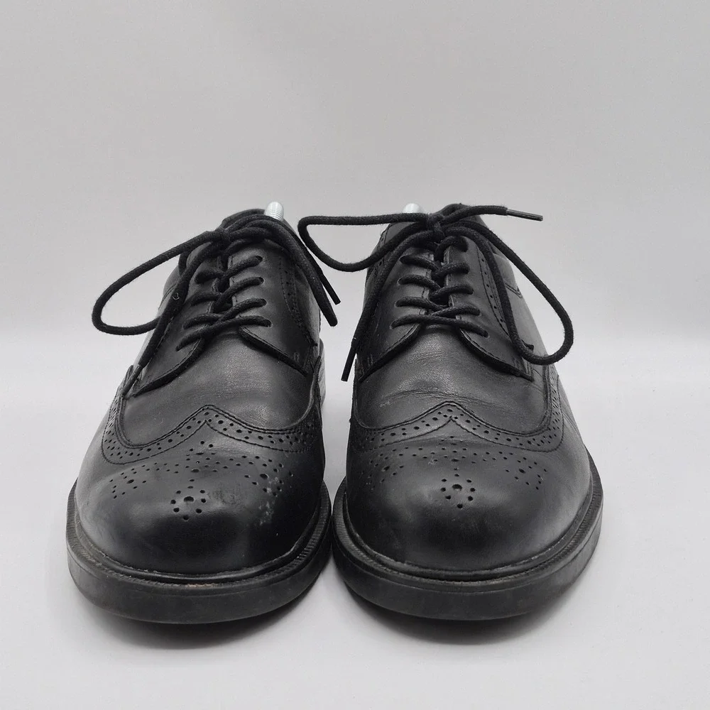 Nunn Bush Shoes Mens Size 11‎ Black Leather Wingtip Dress Comfort Gel 83512-01